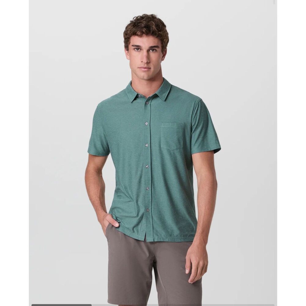 Vuori Strato Short Sleeve Button Down Shirt Mens Large NWT